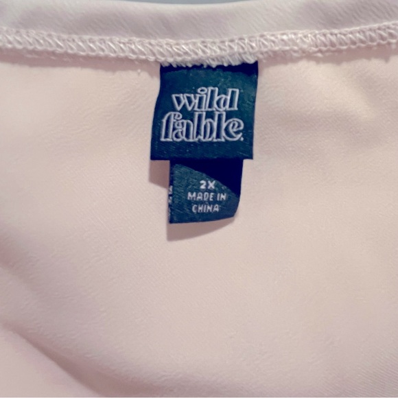 Wild Fable Light Pink High Rise Pull On Waist Satin Lace Trim MIDI Skirt New! - Picture 5 of 7